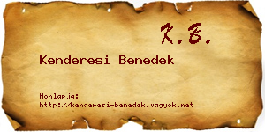 Kenderesi Benedek névjegykártya